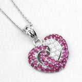 2.65 Carat Genuine Ruby and White Sapphire .925 Sterling Silver Pendant