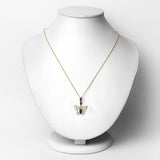 0.92 Carat Genuine Blue Sapphire and White Zircon .925 Sterling Silver Pendant