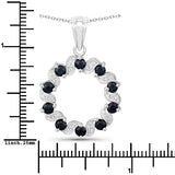 1.30 Carat Genuine Blue Sapphire and White Topaz .925 Sterling Silver Pendant