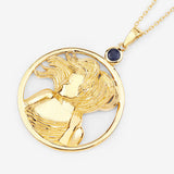 0.27 Carat Genuine Blue Sapphire .925 Sterling Silver Pendant
