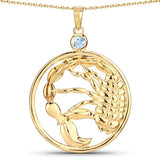 0.32 Carat Genuine Blue Topaz .925 Sterling Silver Pendant