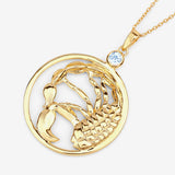 0.32 Carat Genuine Blue Topaz .925 Sterling Silver Pendant