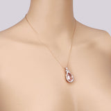 8.14 Carat Genuine Morganite and White Diamond 14K Rose Gold Pendant