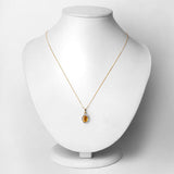 1.78 Carat Genuine Yellow Sapphire and White Diamond 14K Yellow Gold Pendant