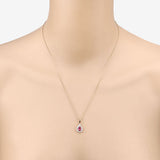 1.03 Carat Genuine Ruby and White Diamond 14K Yellow Gold Pendant