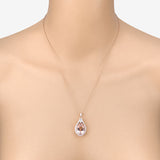 9.31 Carat Genuine Morganite and White Diamond 14K Rose Gold Pendant