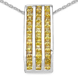 2.16 Carat Genuine Yellow Sapphire .925 Sterling Silver Pendant