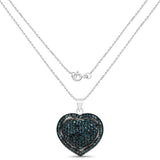 1.25 Carat Genuine Blue Diamond .925 Sterling Silver Pendant