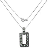 0.36 Carat Genuine Green Diamond .925 Sterling Silver Pendant