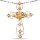 2.24 Carat Genuine Yellow Sapphire .925 Sterling Silver Pendant