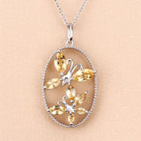 2.30 Carat Genuine Citrine .925 Sterling Silver Pendant