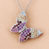 1.62 Carat Genuine Multi Stones .925 Sterling Silver Pendant