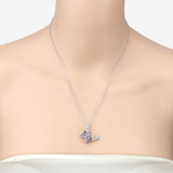 1.62 Carat Genuine Multi Stones .925 Sterling Silver Pendant