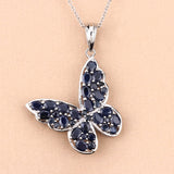 4.36 Carat Genuine Blue Sapphire .925 Sterling Silver Pendant