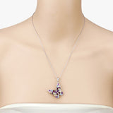 3.80 Carat Genuine Multi Stones .925 Sterling Silver Pendant