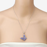 3.78 Carat Genuine Tanzanite .925 Sterling Silver Pendant