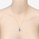 IGI Certified 2.37 Carat Genuine Zambian Emerald and White Diamond 14K Yellow & White Gold Pendant