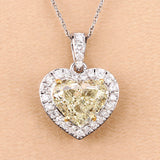 IGI Certified 4.51 Carat Genuine Light Yellow Diamond Center and 0.45cttw White Diamond 18K White Gold Pendant (4.96cttw)