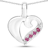 0.18 Carat Genuine Ruby .925 Sterling Silver Pendant