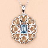 2.60 Carat Genuine Blue Topaz .925 Sterling Silver Pendant