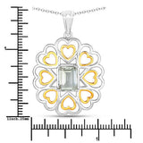 2.10 Carat Genuine Green Amethyst .925 Sterling Silver Pendant