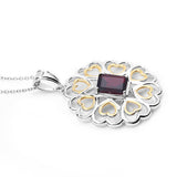2.55 Carat Genuine Garnet .925 Sterling Silver Pendant