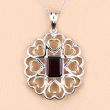 2.55 Carat Genuine Garnet .925 Sterling Silver Pendant
