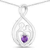 0.15 Carat Genuine Amethyst .925 Sterling Silver Pendant