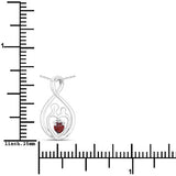 0.14 Carat Genuine Garnet .925 Sterling Silver Pendant