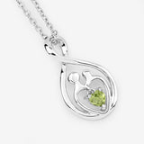 0.15 Carat Genuine Peridot .925 Sterling Silver Pendant