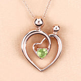 0.25 Carat Genuine Peridot .925 Sterling Silver Pendant