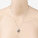0.24 Carat Genuine Emerald .925 Sterling Silver Pendant