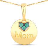 0.17 Carat Genuine Emerald .925 Sterling Silver Pendant