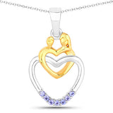 0.14 Carat Genuine Tanzanite .925 Sterling Silver Pendant