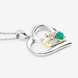 0.45 Carat Genuine Emerald .925 Sterling Silver Pendant