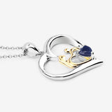0.50 Carat Genuine Blue Sapphire .925 Sterling Silver Pendant