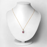 0.95 Carat Genuine Ruby and White Diamond 10K Yellow Gold Pendant