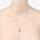 1.52 Carat Genuine Ruby and White Diamond 10K Yellow Gold Pendant