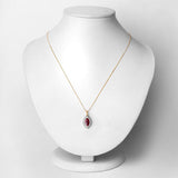 1.52 Carat Genuine Ruby and White Diamond 10K Yellow Gold Pendant