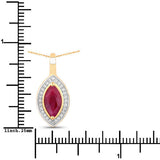 1.52 Carat Genuine Ruby and White Diamond 10K Yellow Gold Pendant