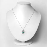 1.18 Carat Genuine Zambian Emerald and White Diamond 10K White Gold Pendant
