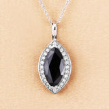 2.29 Carat Genuine Blue Sapphire and White Diamond 10K White Gold Pendant