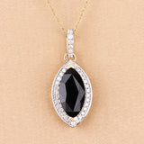 2.27 Carat Genuine Blue Sapphire and White Diamond 10K Yellow Gold Pendant