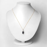 2.27 Carat Genuine Blue Sapphire and White Diamond 10K Yellow Gold Pendant