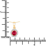 0.62 Carat Genuine Ruby and White Diamond 14K Yellow Gold Pendant