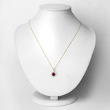 1.49 Carat Genuine Ruby and White Diamond 14K Yellow Gold Pendant