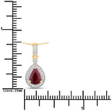 1.01 Carat Genuine Ruby and White Diamond 14K Yellow Gold Pendant