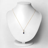 0.85 Carat Genuine Blue Sapphire and White Diamond 14K Yellow Gold Pendant