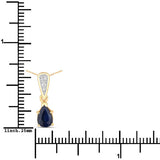 0.85 Carat Genuine Blue Sapphire and White Diamond 14K Yellow Gold Pendant