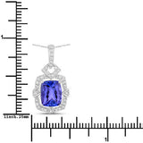 2.46 Carat Genuine Tanzanite and White Diamond 14K White Gold Pendant